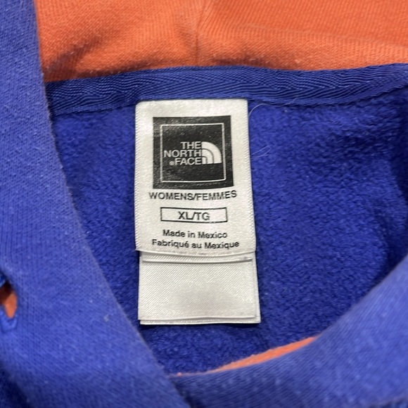 The North Face Cotton Hoodie in blue/orange. XL - Picture 6 of 7
